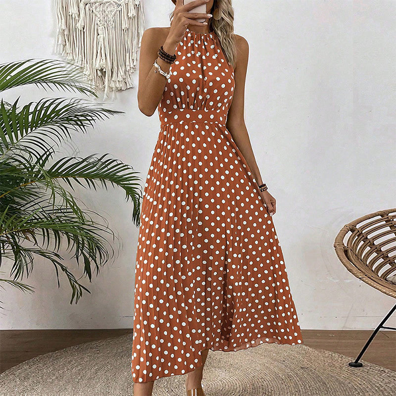 ✨ Polka Dot Halter Neck Dress🌼