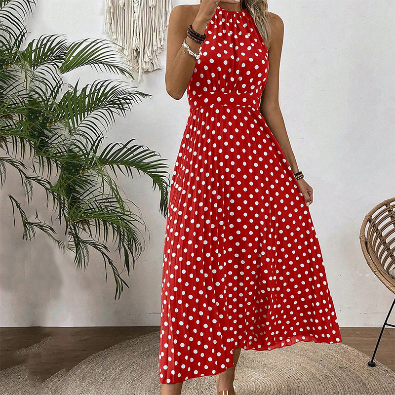 ✨ Polka Dot Halter Neck Dress🌼