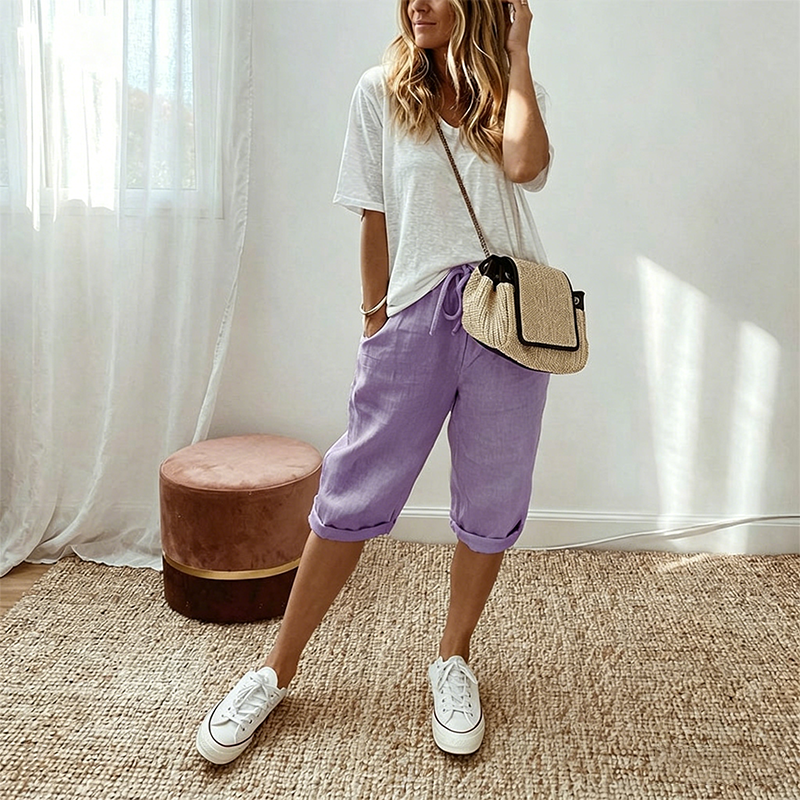 ⏳Time-Limited Special⏰Women's Casual Cotton Linen Capris